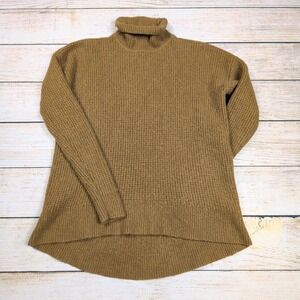 Madewell XS‎ Gold Brown Turtleneck Sweater Wool Blend waffle Knit Pullover Top